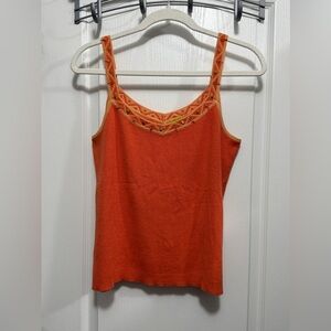 Vintage Y2K Sigrid Olsen Babydoll camisoleTank Top Silk Cotton Embellished M